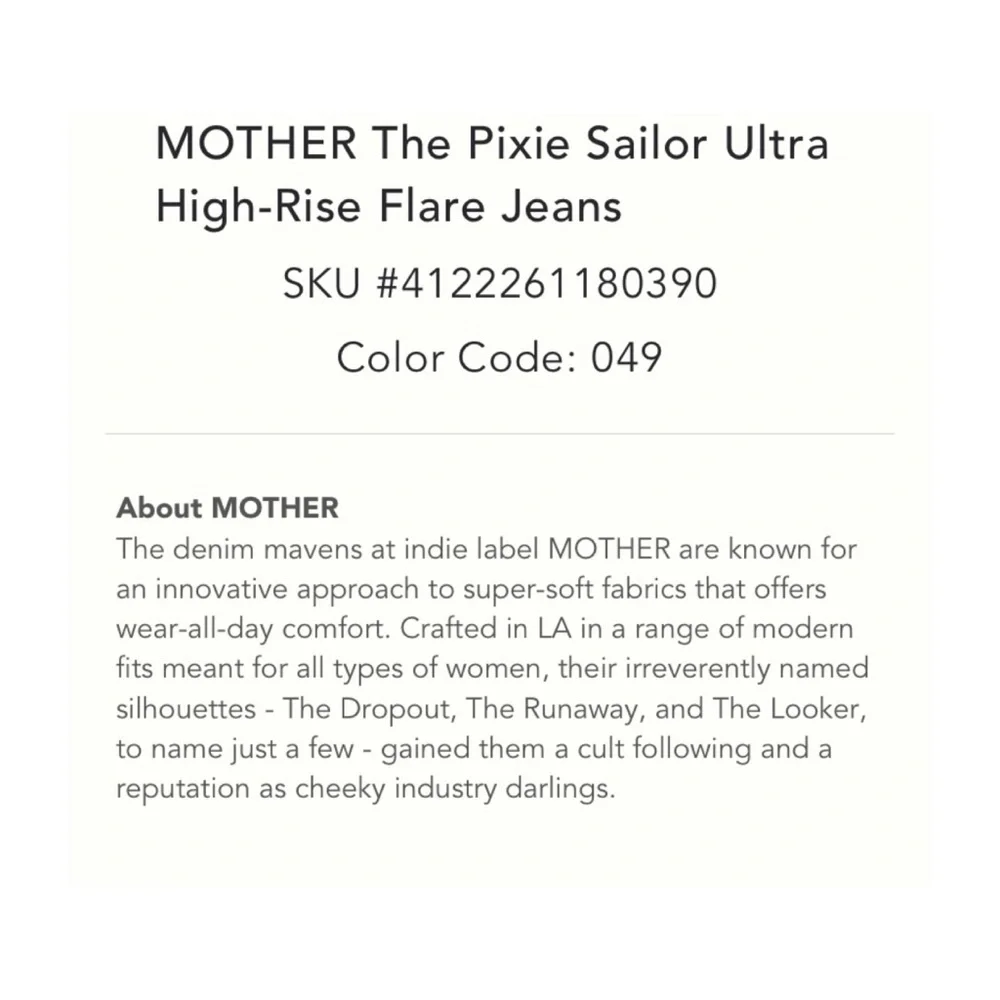 NWT MOTHER The Pixie Sailor Ultra High Rise Flare Jeans in Found At Sea Size 27